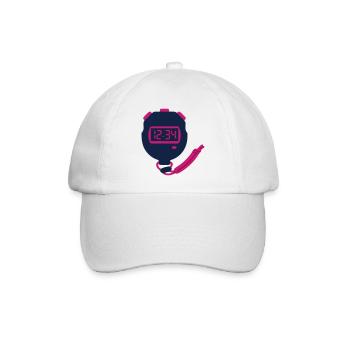 Stopwatch Timer Sport Icon - Baseball Cap - white/white - Front