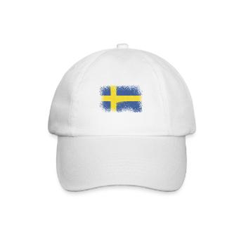 Schweden Flagge Skandinavien Schwedische Fahne - Baseballkappe - Weiß/Weiß - Vorne