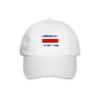 Costa Rica Flag Used Look Flag Vintage Home - Baseball Cap - white/white - Front