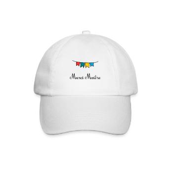 MAÎTRE. MERCI. MERCI MAÎTRE. CADEAU MAÎTRE - Casquette classique - blanc/blanc - Devant