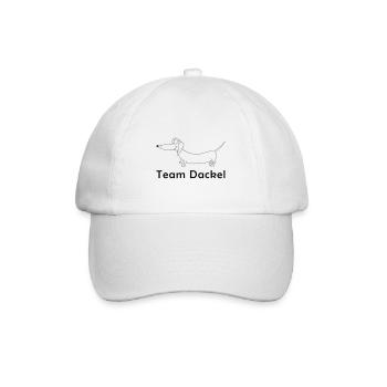 Team Dackel Umriss Dackel Vektor - Baseballkappe - Weiß/Weiß - Vorne