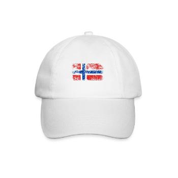 Drapeau de la Norvège Scandinavie Drapeau norvégien - Casquette classique - blanc/blanc - Devant