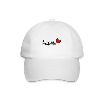 PAPOU. FÊTE DES PÈRES. BONNE FÊTE PAPA. PAPA - Casquette classique - blanc/blanc - Devant