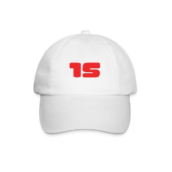 15. 15 JAHRE. 15-jähriges JUBILÄUM. GEBURTSTAG 15 JAHRE. - Baseballkappe - Weiß/Weiß - Vorne