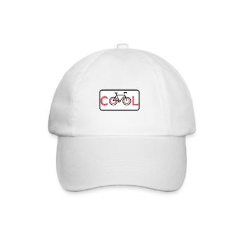 cool bike bike - Baseball Cap - white/white - Front