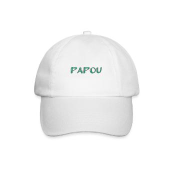 PAPOU. PAPA. FÊTE DES PÈRES. BONNE FÊTE PAPA - Casquette classique - blanc/blanc - Devant