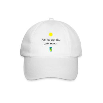 Pastis par temps bleu, pastis délicieux - Camping - Casquette classique - blanc/blanc - Devant