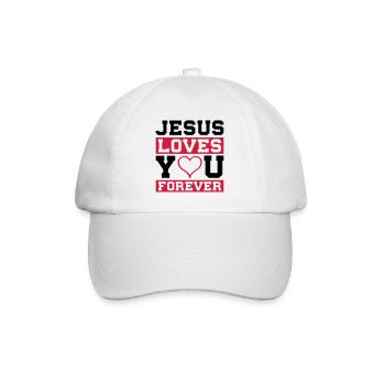 Jesus loves you heart - Baseball Cap - white/white - Front