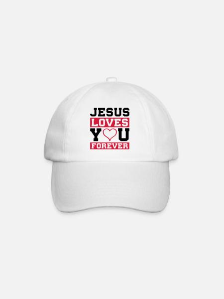 Jésus t'aime coeur - Casquette classique - blanc/blanc