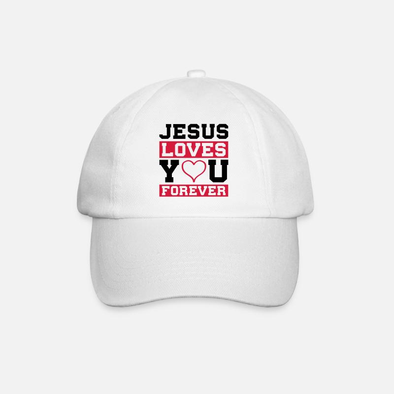 Jésus t'aime coeur - Casquette classique - blanc/blanc