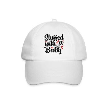 Stuffed with Baby Ausgestopft Schwanger Pregnant - Baseball Cap - white/white - Front