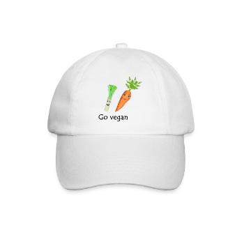 Go vegan - Baseballkappe - Weiß/Weiß - Vorne