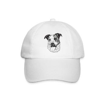Basenji Mix - Baseballkappe - Weiß/Weiß - Vorne