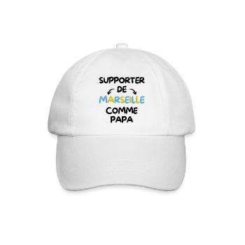 Supporter de Marseille comme papa - Casquette classique - blanc/blanc - Devant