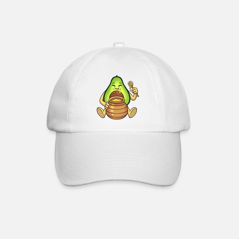 Avocado isst Honig - Baseballkappe - Weiß/Weiß