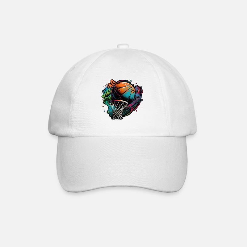 Colorful Basketball Graffiti - Baseball Cap - white/white