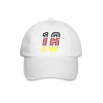 16 Symbole numérique Allemagne - Casquette classique - blanc/blanc - Devant