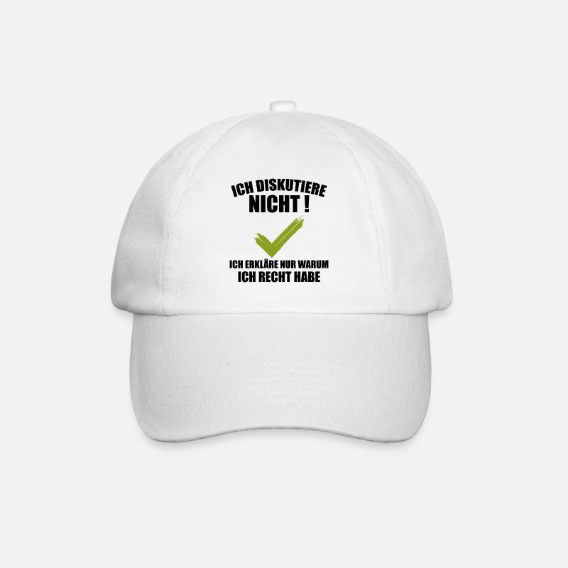Ich Diskutiere Nicht - Baseballkappe - Weiß/Weiß