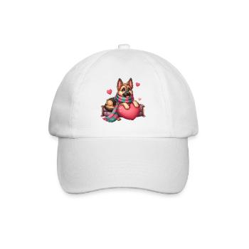German Shepherd - Baseball Cap - white/white - Front
