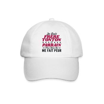 Frère Tonton et Parrain - Cadeau Parrain - Casquette classique - blanc/blanc - Devant