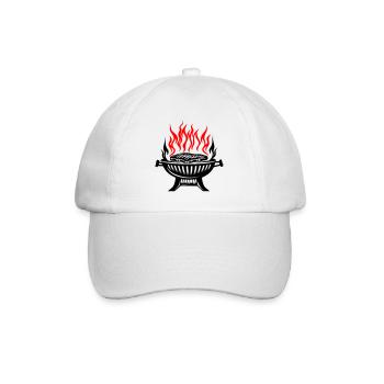 Grill, Symbol, Fire, Grilling, Meat - Baseball Cap - white/white - Front