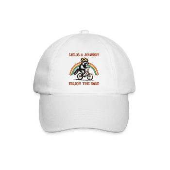 Lustiger Waschbär Radfahren BMX Fahrrad Radfahrer Berg - Baseballkappe - Weiß/Weiß - Vorne