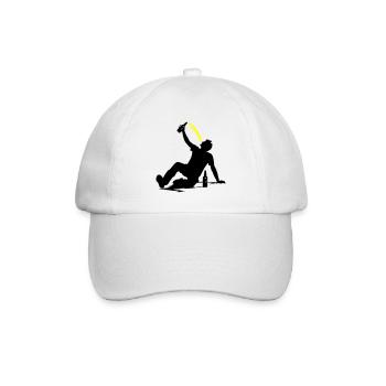 Drinking Bier Silhouette - Baseballkappe - Weiß/Weiß - Vorne