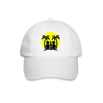 Boire à la fête sur la plage de l’île - Casquette classique - blanc/blanc - Devant