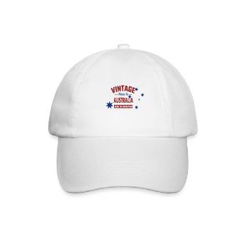 Vintage Made in Australia Blue Stars and Flag - Baseball Cap - white/white - Front