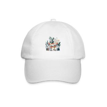plants and music - high quality fashion print - Baseball Cap - white/white - Front