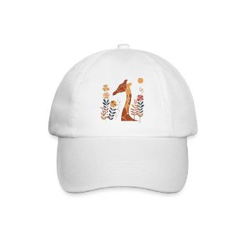 Florale Giraffe - Baseballkappe - Weiß/Weiß - Vorne
