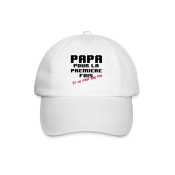 T-shirt papa pour la 1er fois - Casquette classique - blanc/blanc - Devant