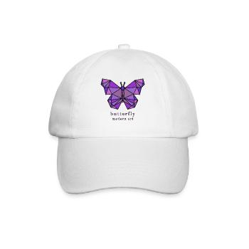 Butterfly purple logo, modern abstract art - Baseball Cap - white/white - Front