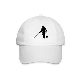 In search of the treasure with metal detector - Baseball Cap - white/white - Front