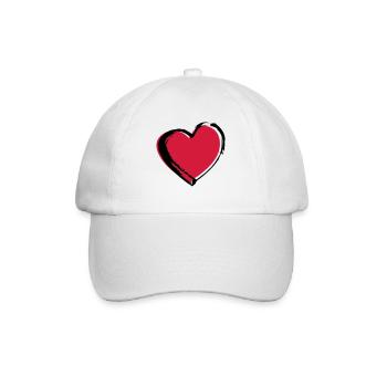 Graffiti Herz; Heart - Baseballkappe - Weiß/Weiß - Vorne