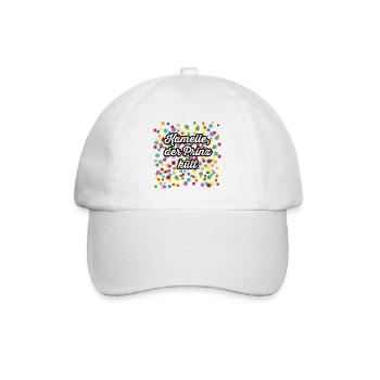 Karneval, Kamelle der Prinz kütt - Baseballkappe - Weiß/Weiß - Vorne