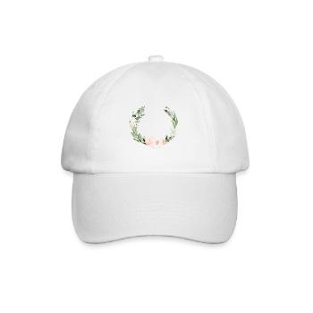 Blumenkranz personalisierbar - Baseballkappe - Weiß/Weiß - Vorne