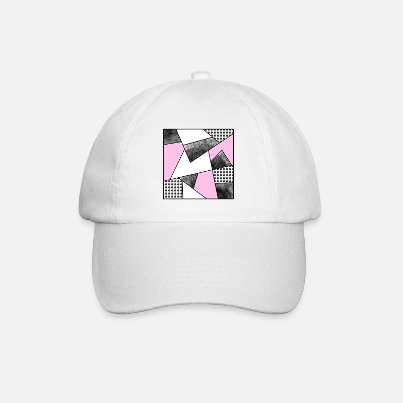 Mosaik modern rosa - Baseballkappe - Weiß/Weiß