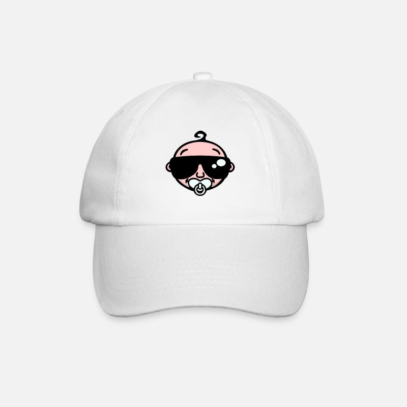 Cool Baby mit Sonnenbrille (Farbe) - Baseballkappe - Weiß/Weiß