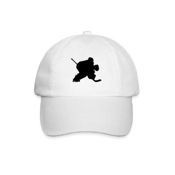 Gardien de but de joueur de hockey sur glace, gardien de but. Hockey sur glace - Casquette classique - blanc/blanc - Devant