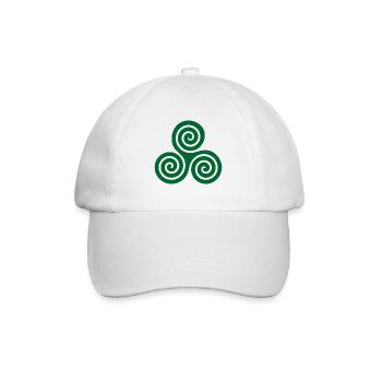 Triskelion grün - Baseballkappe - Weiß/Weiß - Vorne
