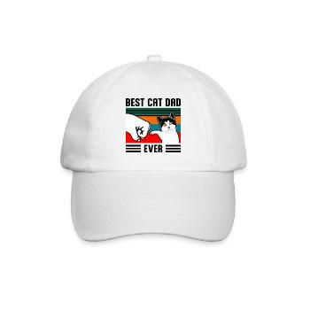 Beste Katze Papa jemals Faust Punch - Baseballkappe - Weiß/Weiß - Vorne