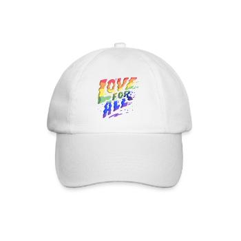 Love For All CSD Rainbow Flag Colorful LGBTQ+ - Baseball Cap - white/white - Front