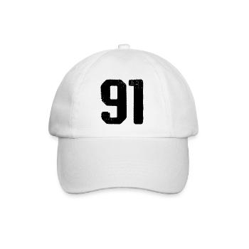91 number jersey - Baseball Cap - white/white - Front