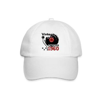 Octobre Né 1960 62ème anniversaire Cadeau - Casquette classique - blanc/blanc - Devant