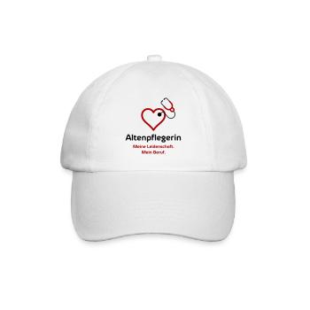 Altenpflegerin - Baseballkappe - Weiß/Weiß - Vorne