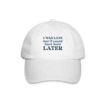 J’étais en retard mais j’aurais pu l’être plus tard - Casquette classique - blanc/blanc - Devant