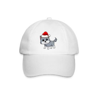 Wolf Comic Weihnachten - Baseballkappe - Weiß/Weiß - Vorne
