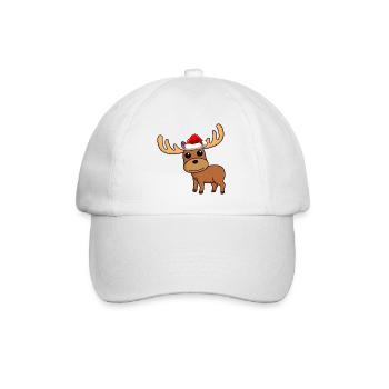 Elch Comic Weihnachten - Baseballkappe - Weiß/Weiß - Vorne