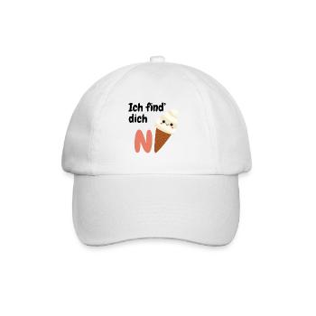 Ich find dich nice - good vibes design - Baseballkappe - Weiß/Weiß - Vorne